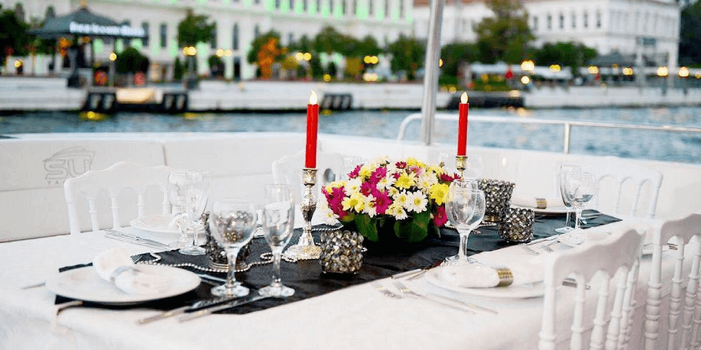 Elegant private yacht cruising the Bosphorus in Istanbul