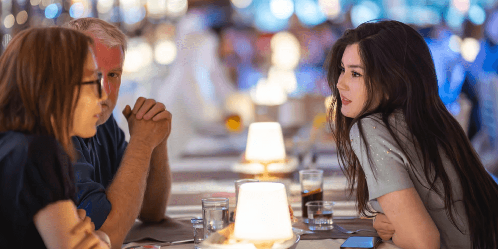 Guests enjoying all-inclusive Turkish dinner on luxury Bosphorus New Year cruise