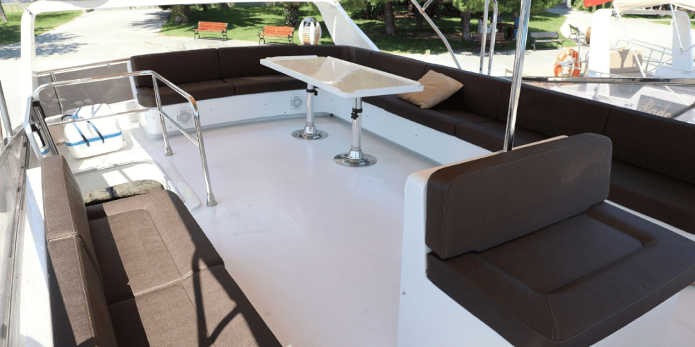 Luxury private yacht interior for morning Bosphorus cruise