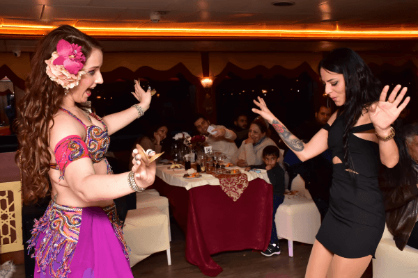Belly dancer performing at Turkish night show in Istanbul